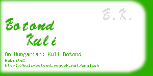 botond kuli business card